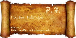 Poller Hódos névjegykártya